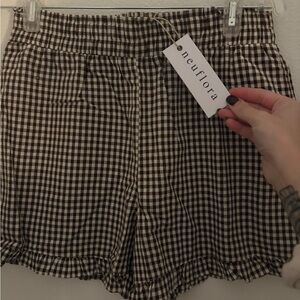 Brown gingham shorts